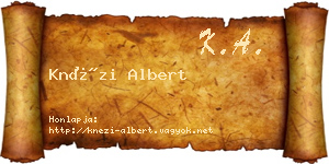 Knézi Albert névjegykártya